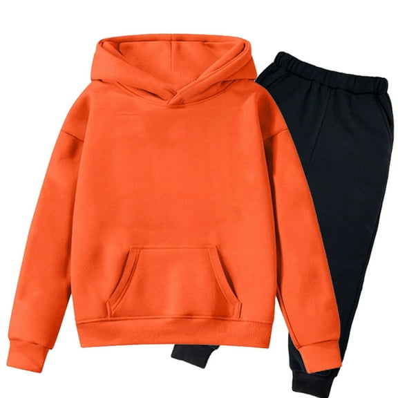 TBWNWG Girls Outfits & Set Children Kids Long Sleeve Letter Printed Lightweight Hoodie Sweatshirts And Long Pants Set Outfit,Sizes 10-11 Years