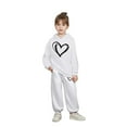 thumbnail image 1 of TBWNWG Girls Outfits Set Comfortable Playwear for Toddler Winter Fall Cute Heart Print Long Sleeve Hoodie and Pants Casual Fit for Everyday Activities,Sizes 4-5 Years, 1 of 4