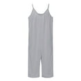 thumbnail image 1 of TBWNWG Girls Overalls Kids Casual Sleeveless Wide Leg Jumpsuit Loose Rompers with Pockets,Size 8-9 Years, 1 of 7
