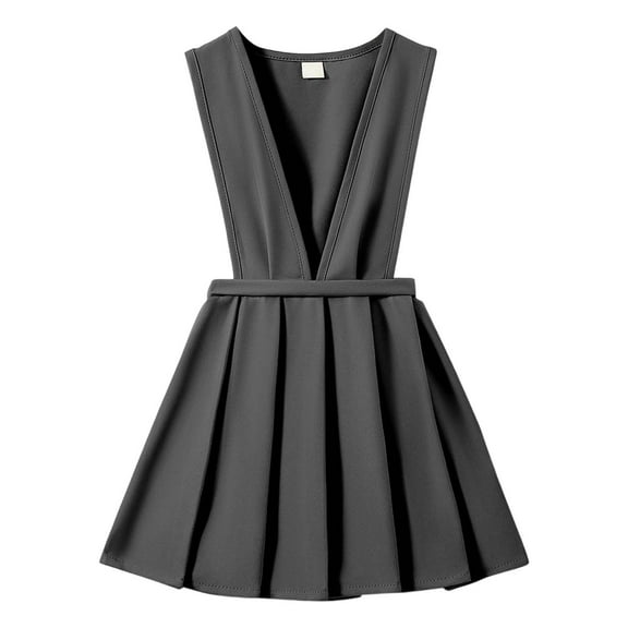 TBWNWG Girls Pinafore Pleated Dress Adjustable Strap School Casual Wear Comfortable Everyday Outfit Toddler Kids Skirt,Size 8-9 Years