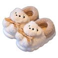 thumbnail image 1 of TBWNWG Girls Slippers Winter Comfort Cartoon Bear Design Insulated Thick Sole -On Footwear for Kids Ideal for Everyday Use and Home,Sizes 12.5-13 Years, 1 of 7