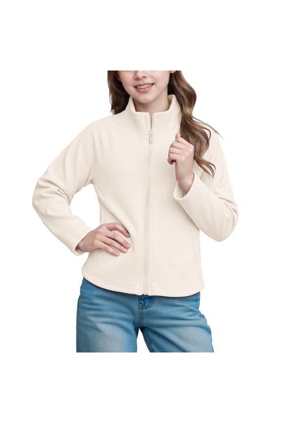 Girls Stand Collar Outerwear Jacket for Autumn Winter Lightweight Silk Blend Cardigan with Warmth and Comfort for Girls,Sizes 12-13 Years