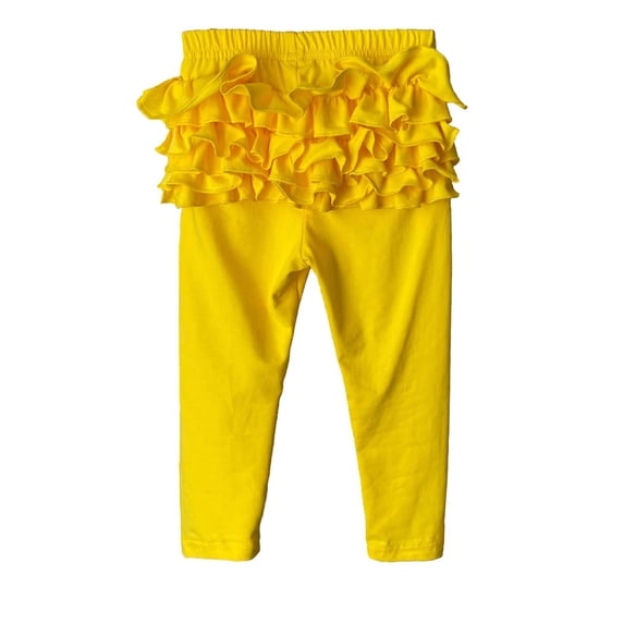 TBWNWG Girls Stretch Skinny Pants With Lace Trim Soft Pure Color Leggings for Toddler Comfortable Everyday Wear,Size 2-3 Years