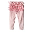 thumbnail image 1 of TBWNWG Girls Stretch Pants With Lace Trim Soft Pure Color Leggings for Toddler Comfortable Everyday Wear,Size 6-12 Months, 1 of 5