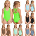 thumbnail image 1 of TBWNWG Girls Swimwear for Kids Classic Solid -Piece Bathing Suit for Girls Comfortable Youth Swimwear for Daily Casual School Outdoor Activities, 1 of 6