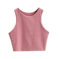thumbnail image 1 of TBWNWG Girls Tank Tops Size 10-12 Girl’s Sleeveless Crop Tops Double Layer Scoop Neck Cropped Tank Top for 11-12 Years, 1 of 3