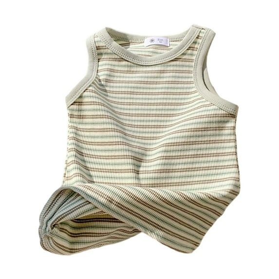 TBWNWG Girls Tops for Kids - Striped Tank Top Summer Casual Sleeveless Shirt Comfortable Playwear for Toddlers for Everyday Outdoor Activities,Size 5-6 Years