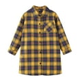 thumbnail image 1 of TBWNWG Girls Tops Tees & Shirts Girls Toddler Plaid Pleated Mini Dress Button Down Flannel Long Sleeve Casual Attire for Children, 1 of 5