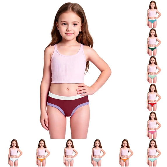TBWNWG Girls Underwear Panties for Kids Breathable Soft Undies Multipack Toddler Briefs Comfortable Panty,Size 7-8 Years