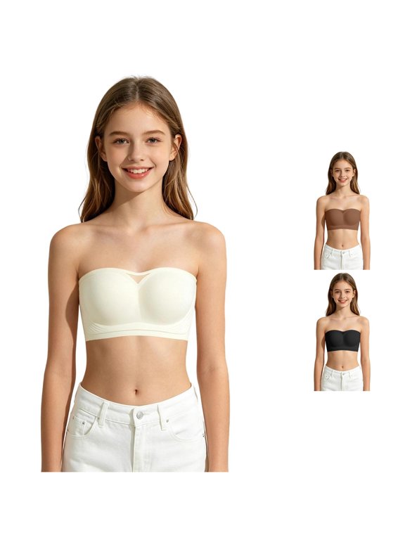 Girls Underwear Soft Comfortable Breathable Seamless Training Bra Set for Teenage Daily Wear Campus Outdoor Activities,Size 34=M