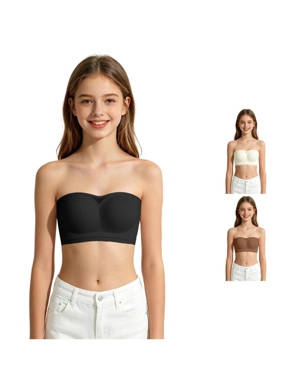 Girls Underwear Soft Comfortable Breathable Seamless Training Bra Set for Teenage Daily Wear Campus Outdoor Activities,Size 34=M