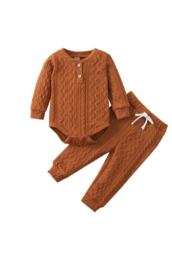 Girls Winter Outfits Long Sleeve Warm Romper Pants Set for Stylish Thickened Clothing for Girls Autumn Fashion,Size 0-3 Months