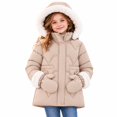 thumbnail image 1 of TBWNWG Girls Winter Padded Coat with Gloves Warm Long Jacket, 1 of 8