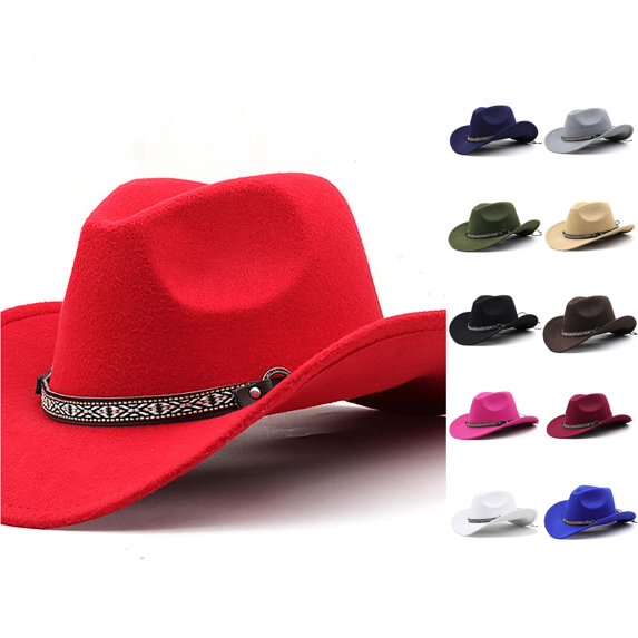 TBWNWG Kids Western Cowboy Hat for Children Or Style Hat for Boys and Girls Sun Adjustable Fit Easy Care Baby Toddler Headwear for Everyday Adventures,Size 6-12 Years