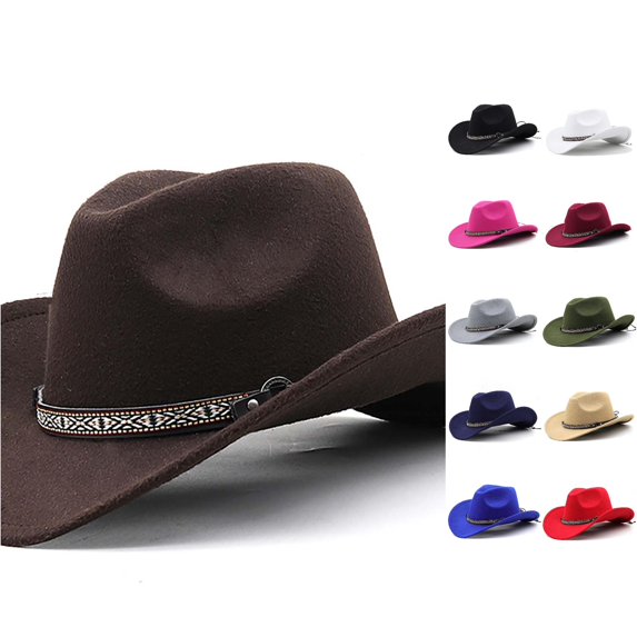 TBWNWG Kids Western Cowboy Hat for Children Or Style Hat for Boys and Girls Sun Adjustable Fit Easy Care Baby Toddler Headwear for Everyday Adventures,Size 6-12 Years