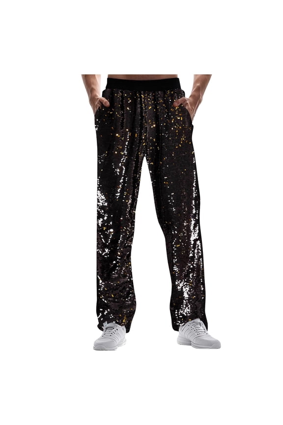Men Carnival Special Glitter Casual Wide Leg Pants Trendy Festival Fashion Foreign Trade Loose Comfortable Pants,Sizes S