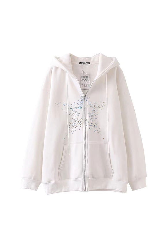 Men Hoodies,Men's And Women's Fall Winter Dark Wind Hop Goth Five Pointed Star Zipper Hoodie Men's And Women's Hoodies,Size XL