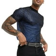 thumbnail image 1 of TBWNWG Men T Shirts Male Summer Party Mesh T Shirt Blouse Tight Round Neck Short Sleeve Tops,Size 3XL, 1 of 6