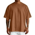 thumbnail image 1 of TBWNWG Men T Shirts Male Summer Pure Oversized Shirt Solid Color Large Size Short Sleeve Round Shoulder Sleeve Top,Size M, 1 of 5