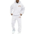 thumbnail image 1 of TBWNWG Men's And Women's Autumn Winter Casual Fashion Letter Print Hoodie And Joggers Sweatsuit Set,Size M, 1 of 4