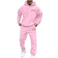 thumbnail image 1 of TBWNWG Men's And Women's Autumn Winter Casual Fashion Letter Print Hoodie And Joggers Sweatsuit Set,Sizes 3XL, 1 of 4