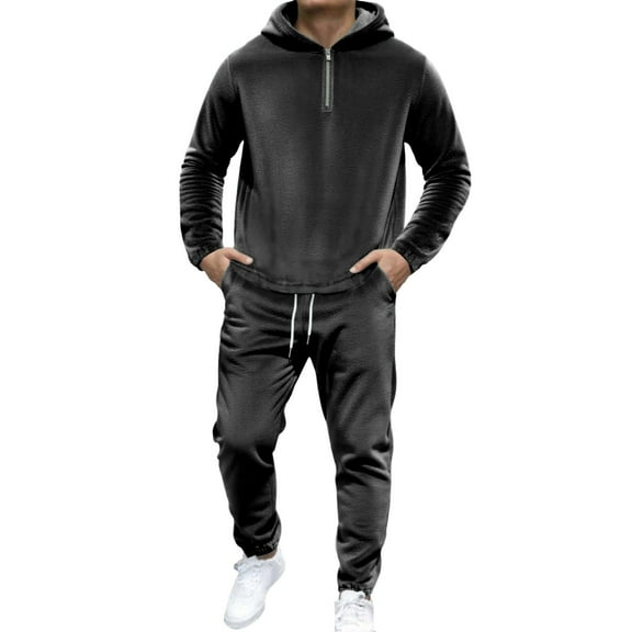 TBWNWG Men's Autumn Winter Fashionable Sportswear Two Piece Set Comfortable Casual Stylish Warm Hoodie Tracksuit With Sweatpants,Size 2XL