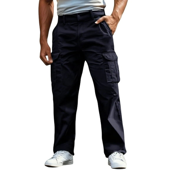TBWNWG Men's Casual Cargo Pants With Pockets Comfortable Loose Fit Workwear Trousers For Outdoor Daily Wear Stretch Fabric,Size S