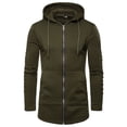 thumbnail image 1 of TBWNWG Men's Casual Ruched Sleeve Zipper Pocket Long Sleeve Hoodie with Drawstring for Fashionable Warmth,Size L, 1 of 6