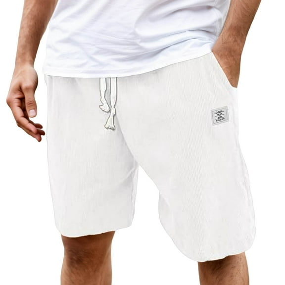 TBWNWG Men's Casual Shorts Breathable Corduroy Pants with Pocket Design for Daily Leisure Straight Fit for Spring Summer Autumn Comfortable Versatile Attire,Sizes S