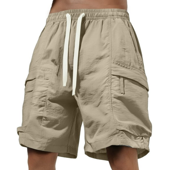 TBWNWG Men's Casual Shorts - Nylon Ice Silk Cargo Shorts with Pockets for Summer Sports and Outdoor Activities in Hot Weather,Sizes L
