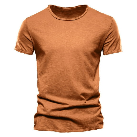 TBWNWG Men's Casual Solid Color Crew Neck Short Sleeve Tee Shirt Comfortable Fashion Basic Top,Size 4XL