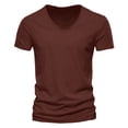 thumbnail image 1 of TBWNWG Men's Casual Solid Color Short Sleeve T-Shirt Comfortable Summer Daily Wear Basic Tee Top,Size 3XL, 1 of 3
