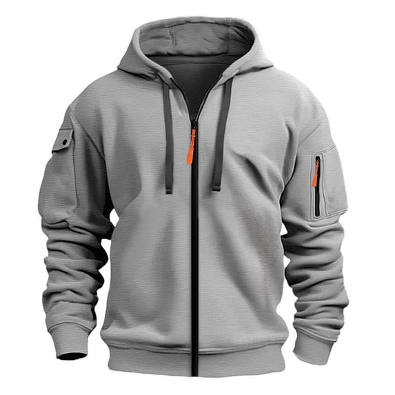 TBWNWG Men's Fashion Hoodies & Sweatshirts,Men's Zip Up Hoodie With Embroidered Badge Pocket Casual Pullover Sweatshirt For Outdoor Sports And Daily Wear,Sizes M