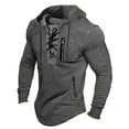 thumbnail image 1 of TBWNWG Men's Fashion Hoodies & Sweatshirts,Mens Spring And Autumn Fashion Casual Solid Lace Up Hooded Long Sleeve Sweater,Sizes L, 1 of 2