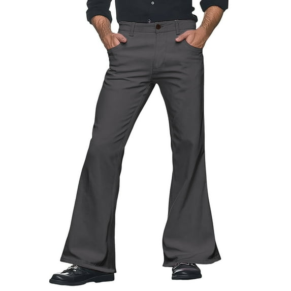 TBWNWG Men's Flared Trousers 70s Trousers Men's Vintage Wide Leg Carnival Disco Trousers Men's Flared 70s Outfit Men,Size S
