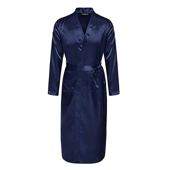 TBWNWG Men's Lightweight Long Sleeve Open Front Loungewear Robe for Spring and Autumn Comfortable Relaxation At Home,Sizes L