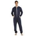 thumbnail image 1 of TBWNWG Men's Pajama Set Jumpsuit Zipper Solid Long Sleeve V Neck Hoodie Sleepwear Romper for Comfort and Relaxation,Size S, 1 of 8