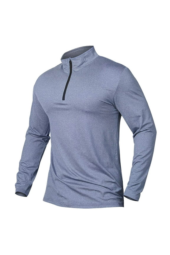 TBWNWG Men's Performance Quarter Zip Long Sleeve Pullover Athletic Running Outdoor Wear Top,Sizes M