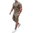 thumbnail image 1 of TBWNWG Men's Round Neck T-Shirt and Shorts Set for Sports Casual Wear Plus Size Athletic Outfit,Size 2XL, 1 of 5