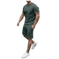 thumbnail image 1 of TBWNWG Men's Round Neck T-Shirt and Shorts Set for Sports Casual Wear Plus Size Athletic Outfit,Sizes L, 1 of 5