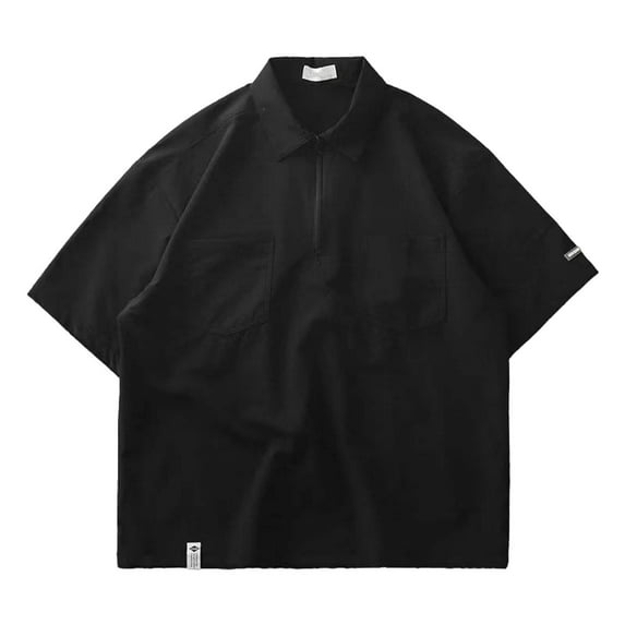 TBWNWG Men's Shirts Versatile Fashion Youth Solid Color Summer Five Quarter Sleeve Shirt for Modern Style,Sizes 4XL