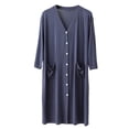 thumbnail image 1 of TBWNWG Men's Sleeping Robe Cardigan Loungewear Set Soft Comfortable Draped Nightgown Bathrobe for Home Relaxation,Size 2XL, 1 of 3
