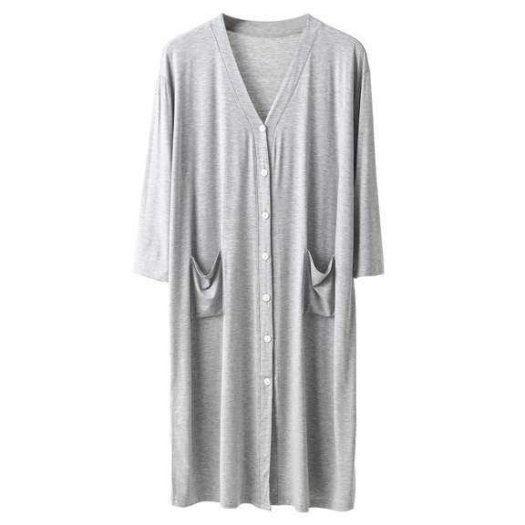 TBWNWG Men's Sleeping Robe Cardigan Loungewear Set Soft Comfortable Draped Nightgown Bathrobe for Home Relaxation,Size 2XL
