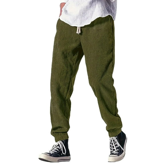 TBWNWG Men's Solid Color Drawstring Waistband Ankle Tied Casual Pants Business Fashionable Comfortable And Loose Pants,Sizes XL