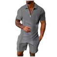 thumbnail image 1 of TBWNWG Men's Suit Set with Solid Color Shirt and Shorts for Formal Business Attire and Wear,Size XL, 1 of 5