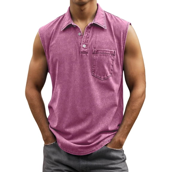 TBWNWG Men's Tank Tops Big and Tall Sleeveless Muscle Gym Workout Shirts Button Up Vest for Summer Beach Running,Sizes 5XL