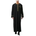 thumbnail image 1 of TBWNWG Men's Thobe Embroidered Long Sleeve Robe Coat Traditional Arab Middle Prayer Garment,Size 3XL, 1 of 7