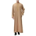thumbnail image 1 of TBWNWG Men's Thobe Embroidered Long Sleeve Robe Coat Traditional Arab Middle Prayer Garment,Size L, 1 of 6