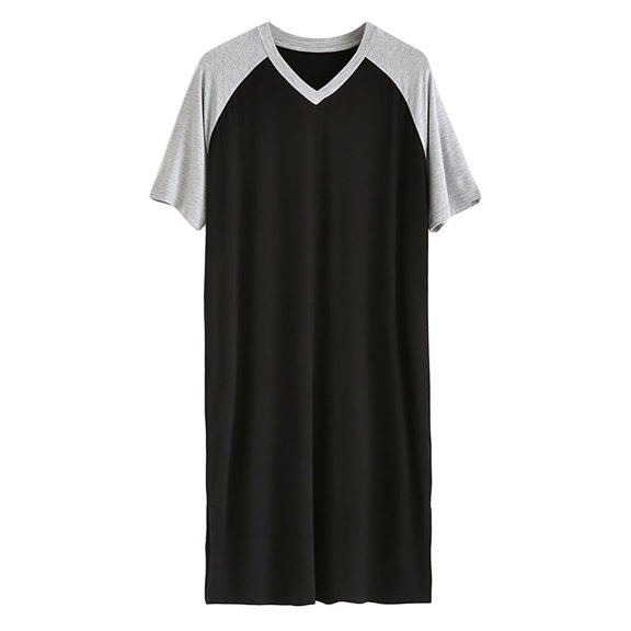 TBWNWG Men's V-Neck Long Pajama Set Soft Loose Fit Loungewear Comfortable Casual Home Wear Large Size Two Piece Sleepwear,Size 5XL