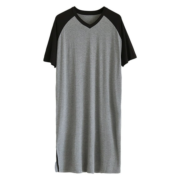 TBWNWG Men's V-Neck Long Pajama Set Soft Loose Fit Loungewear Comfortable Casual Home Wear Large Size Two Piece Sleepwear,Size 5XL